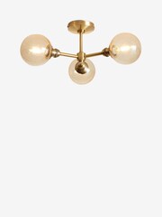 Brass Norton 3 Light Flush Fitting Ceiling Light - Image 4 of 4