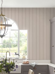 Laura Ashley Dove Grey Chalford Wood Panelling A4 Wallpaper Sample - Image 1 of 2