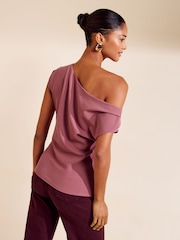 Friends Like These Blush Pink Draped Off The Shoulder Top - Image 5 of 5