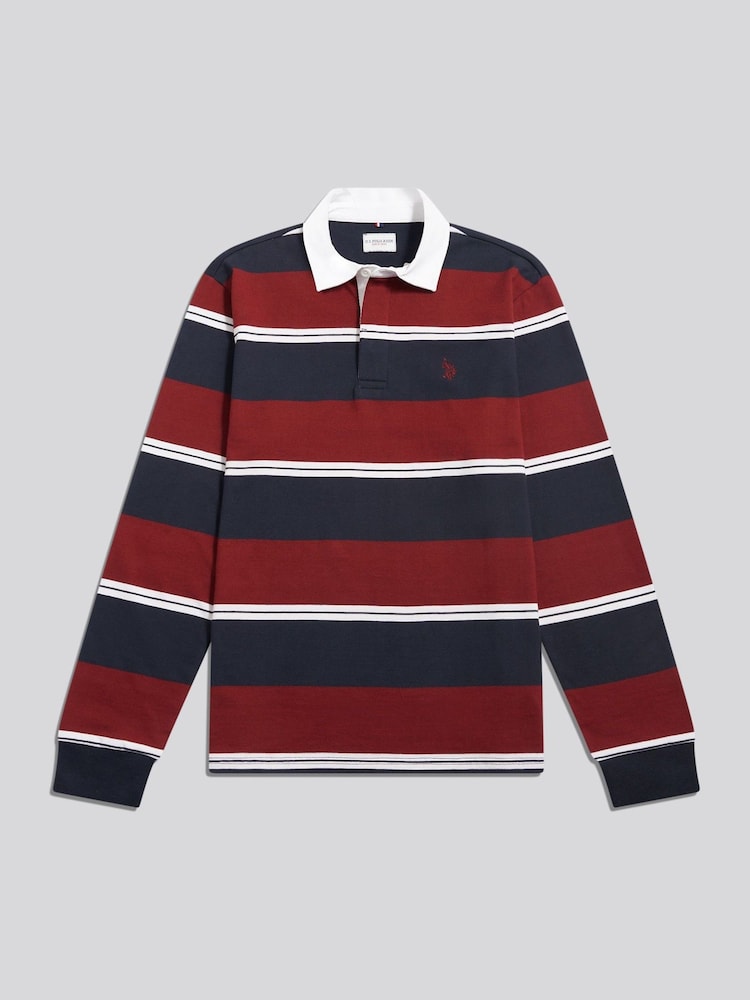 U.S. Polo Assn. Red Wide Stripe Rugby Shirt - Image 1 of 2 U.S. Polo Assn. Red Wide Stripe Rugby Shirt - Image 1 of 2