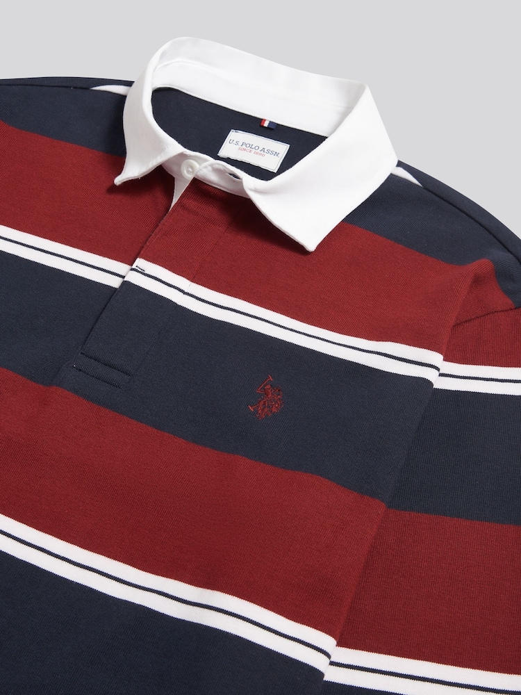 U.S. Polo Assn. Red Wide Stripe Rugby Shirt - Image 2 of 2 U.S. Polo Assn. Red Wide Stripe Rugby Shirt - Image 2 of 2
