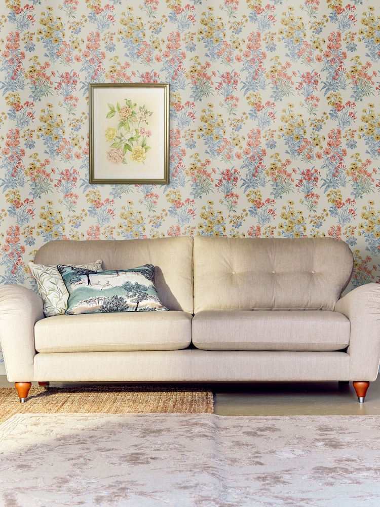 Laura Ashley Yellow Megan Ochre A4 Wallpaper Sample - Image 1 of 2