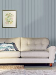 Laura Ashley Blue Chalford Wood Panelling Seaspray A4 Wallpaper Sample - Image 1 of 2