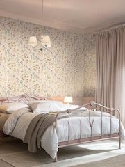 Laura Ashley Pink Wild Meadow Chalk A4 Wallpaper Sample - Image 1 of 2