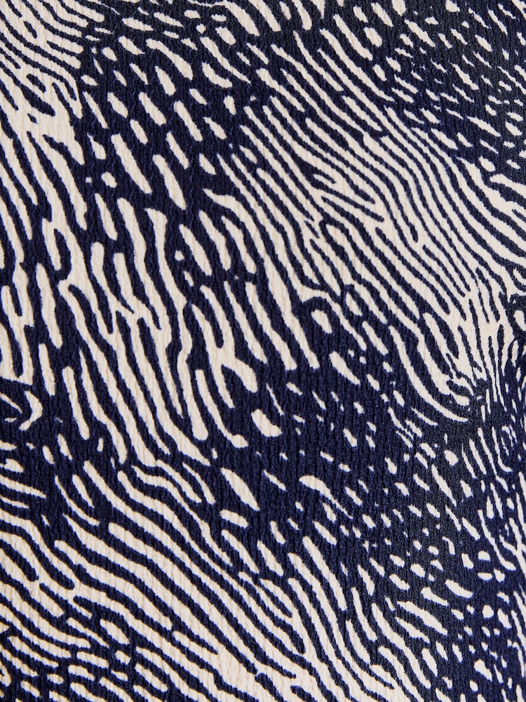 Friends Like These Navy Print Shirred Cuff Top - Image 5 of 5
