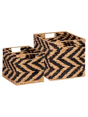Style Sisters Black 2 Nested Paper Storage Baskets - Image 4 of 5