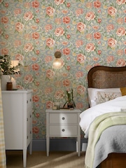 Laura Ashley Yellow Wild Roses Ochre A4 Wallpaper Sample - Image 1 of 2