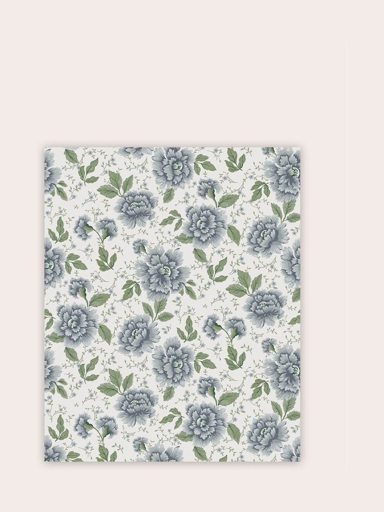 Laura Ashley Blue Pickworth Posy Pale Seaspray Blue A4 Wallpaper Sample - Image 2 of 2