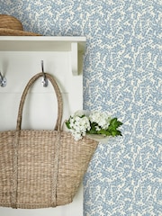 Laura Ashley Newport Blue Cariad Spray A4 Wallpaper Sample - Image 1 of 2