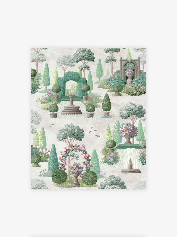 Laura Ashley Fern Green Naunton Folly A4 Wallpaper Sample - Image 1 of 1