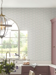 Laura Ashley Blue Blencow Stripe A4 Wallpaper Sample - Image 1 of 2