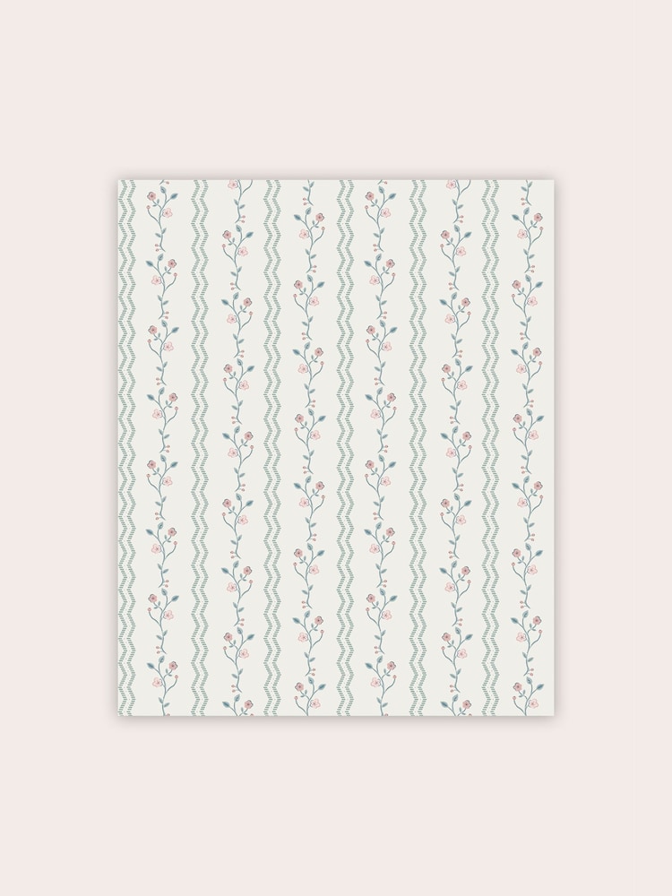 Laura Ashley Blue Blencow Stripe A4 Wallpaper Sample - Image 2 of 2