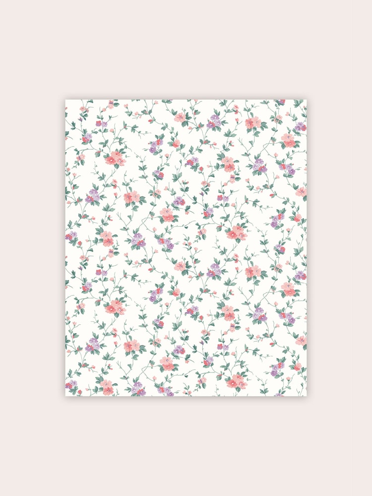Laura Ashley Coral Pink Priory A4 Wallpaper Sample - Image 2 of 2