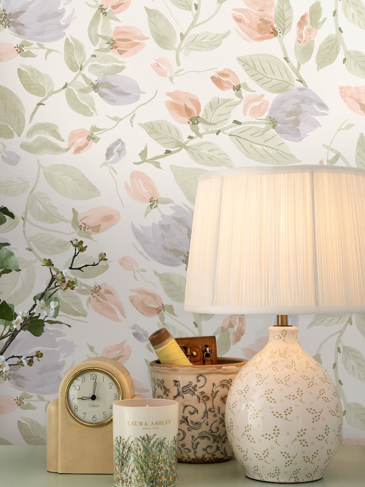 Laura Ashley Sage Green Orisia Peony Pale A4 Wallpaper Sample - Image 1 of 2 Laura Ashley Sage Green Orisia Peony Pale A4 Wallpaper Sample - Image 1 of 2