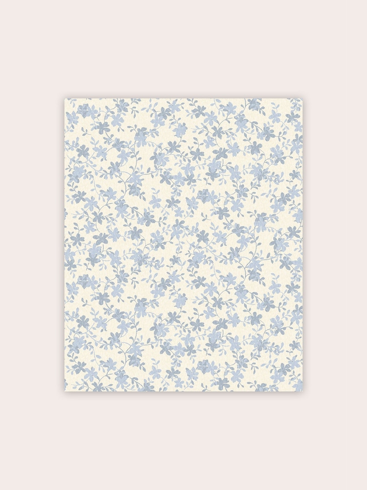Laura Ashley Blue Misterton Trail Pale Seaspray Blue A4 Wallpaper Sample - Image 2 of 2