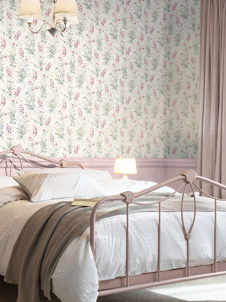 Laura Ashley Natural Mosedale Posy Soft Natural A4 Wallpaper Sample - Image 1 of 2