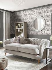 Laura Ashley Grey Tuileries Charcoal Grey A4 Wallpaper Sample - Image 1 of 2