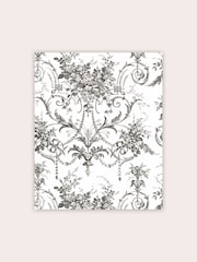 Laura Ashley Grey Tuileries Charcoal Grey A4 Wallpaper Sample - Image 2 of 2