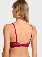 Victoria's Secret Red Lacquer Unlined Balcony Shine Bow Lace Bra - Image 3 of 3