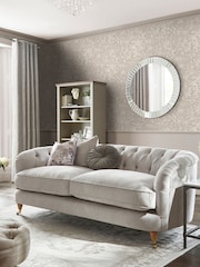 Laura Ashley Grey Heledd Blooms Dove Grey A4 Wallpaper Sample - Image 1 of 2