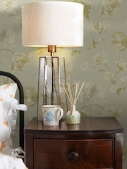 Laura Ashley Sage Green Gosford A4 Wallpaper Sample - Image 1 of 2