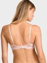 Victoria's Secret Sheer Blush Pink Unlined Balcony Shine Bow Lace Bra - Image 2 of 2