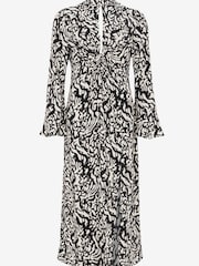 Mint Velvet Black Print Midi Dress - Image 7 of 8
