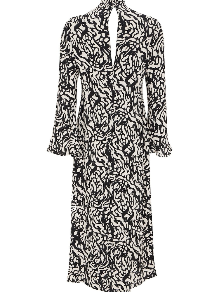 Mint Velvet Black Print Midi Dress - Image 8 of 8