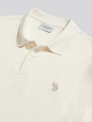 Кремовий - U.S. Polo Assn. Raised Horizontal Texture Pique Polo Shirt - Image 2 of 2