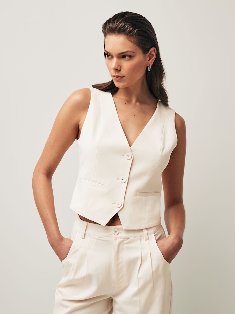 Paige Iris White Waistcoat - Image 2 of 8 Paige Iris White Waistcoat - Image 2 of 8