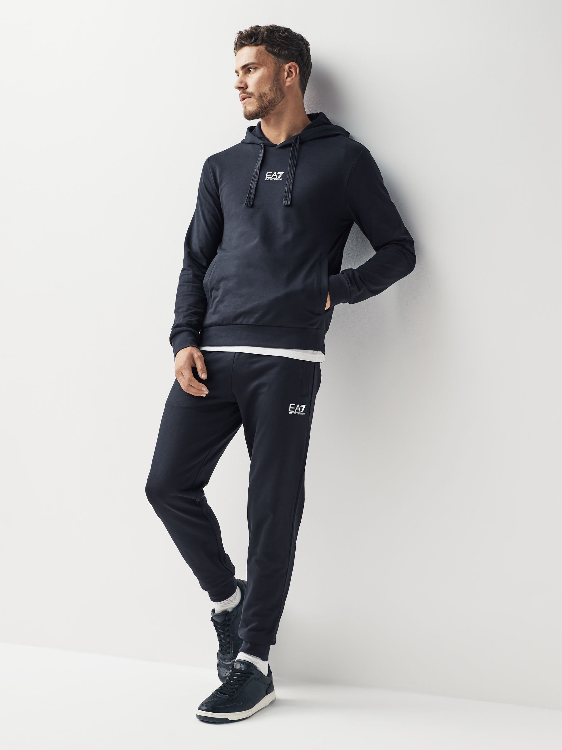 Buy Emporio Armani EA7 Navy Overhead Hooded 100 Cotton Tracksuit from Next United Arab Emirates