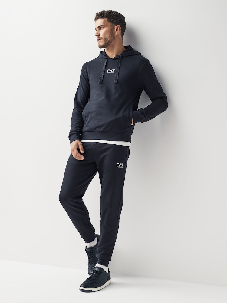 Emporio Armani EA7 Navy Overhead Hooded 100% Cotton Tracksuit - Image 1 of 7