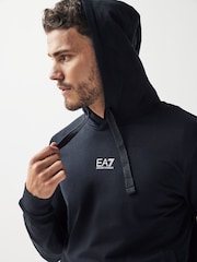 Emporio Armani EA7 Navy Overhead Hooded 100% Cotton Tracksuit - Image 4 of 7