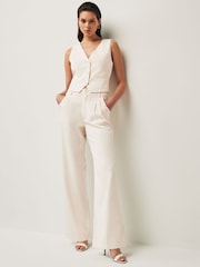 Paige Merano Wide Leg White Trousers - Image 1 of 5