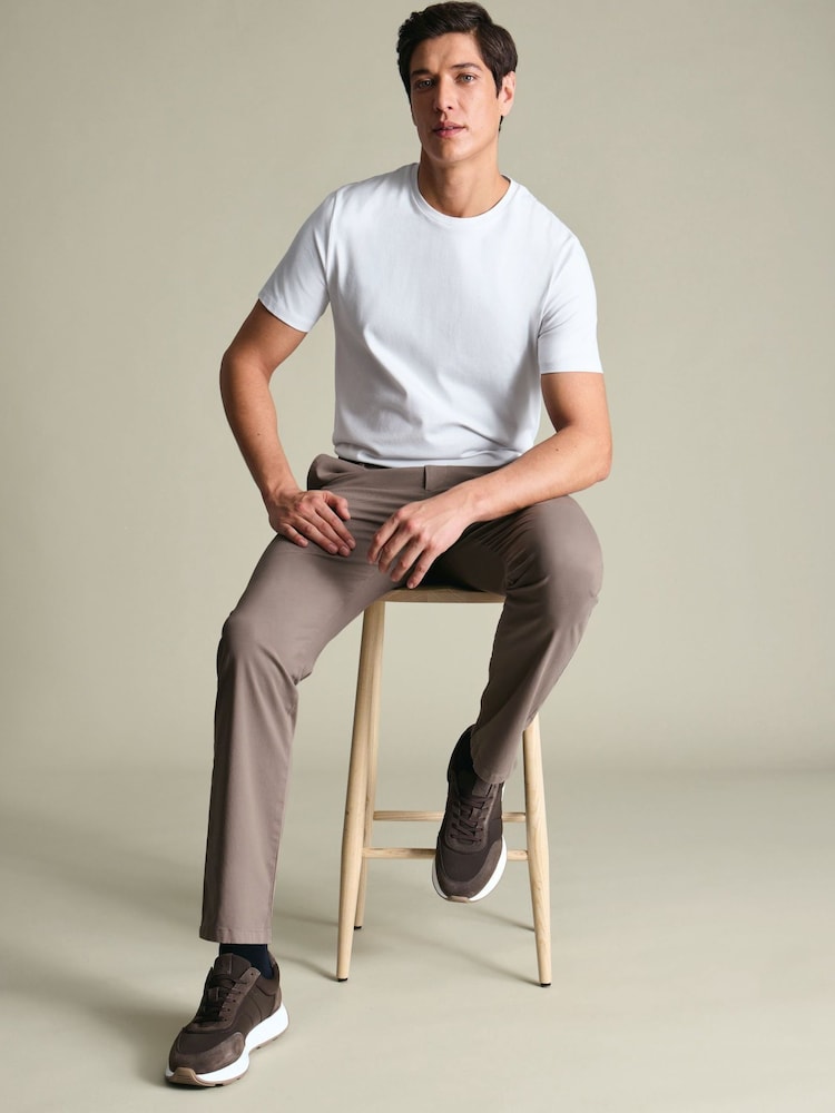 Charles Tyrwhitt Natural Slim Fit Washed Chinos Trousers - Image 2 of 6 Charles Tyrwhitt Natural Slim Fit Washed Chinos Trousers - Image 2 of 6