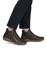 Rieker Brown Lace-Up & Zipper Boots - Image 1 of 7