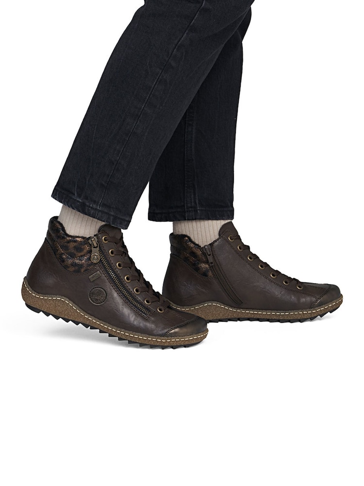 Rieker Brown Lace-Up & Zipper Boots - Image 1 of 7 Rieker Brown Lace-Up & Zipper Boots - Image 1 of 7