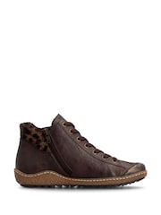 Rieker Brown Lace-Up & Zipper Boots - Image 3 of 7