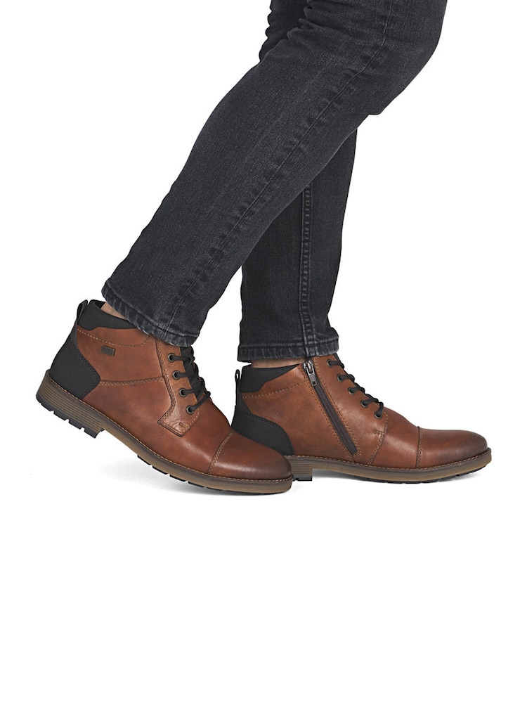 Rieker Brown Rieker Boots Lace-up & inside Zip - Image 1 of 6 Rieker Brown Rieker Boots Lace-up & inside Zip - Image 1 of 6