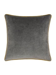 Furn Charcoal/Moss Meridian Velvet 45 x 45cm Cushion Cover - Image 3 of 7