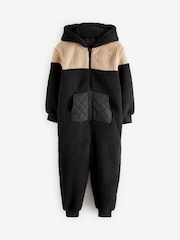 Black/Brown Fleece All-In-One (3-16yrs) - Image 4 of 6