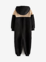 Black/Brown Fleece All-In-One (3-16yrs) - Image 5 of 6