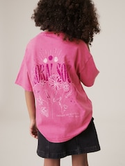 Pink Acid Wash 100% Cotton Graphic T-Shirt (3-16yrs) - Image 2 of 8