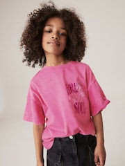 Pink Acid Wash 100% Cotton Graphic T-Shirt (3-16yrs) - Image 3 of 8