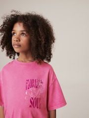 Pink Acid Wash 100% Cotton Graphic T-Shirt (3-16yrs) - Image 4 of 8