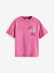 Pink Acid Wash 100% Cotton Graphic T-Shirt (3-16yrs) - Image 6 of 8