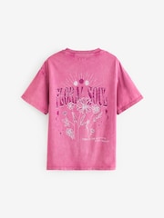 Pink Acid Wash 100% Cotton Graphic T-Shirt (3-16yrs) - Image 7 of 8