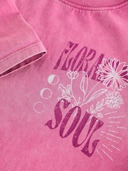 Pink Acid Wash 100% Cotton Graphic T-Shirt (3-16yrs) - Image 8 of 8