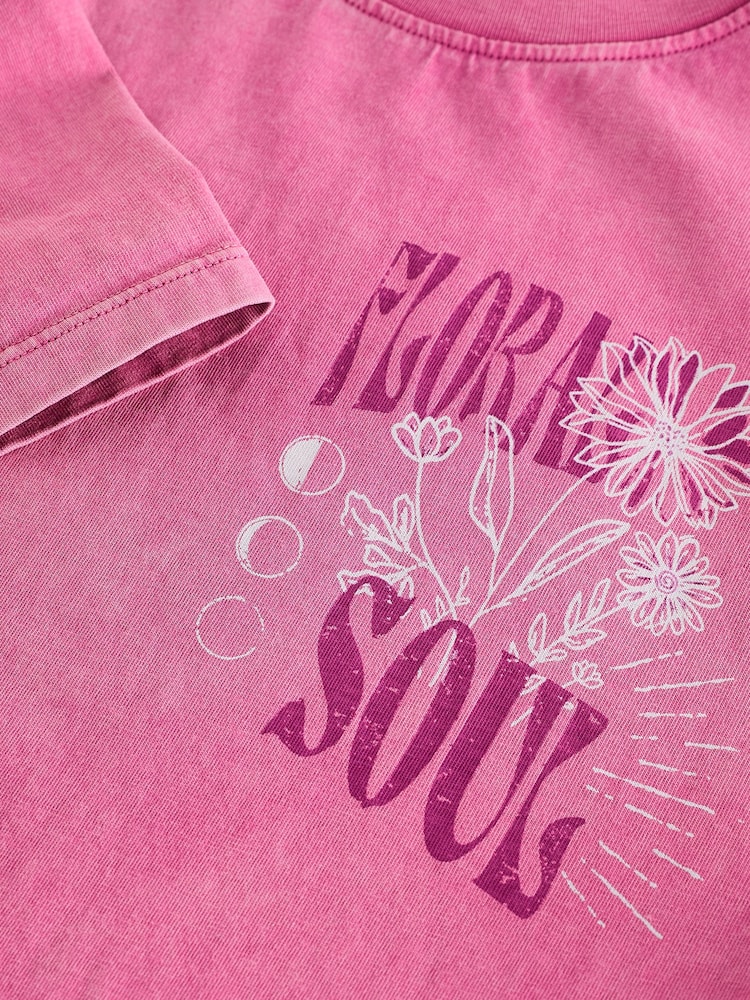Pink Acid Wash 100% Cotton Graphic T-Shirt (3-16yrs) - Image 8 of 8