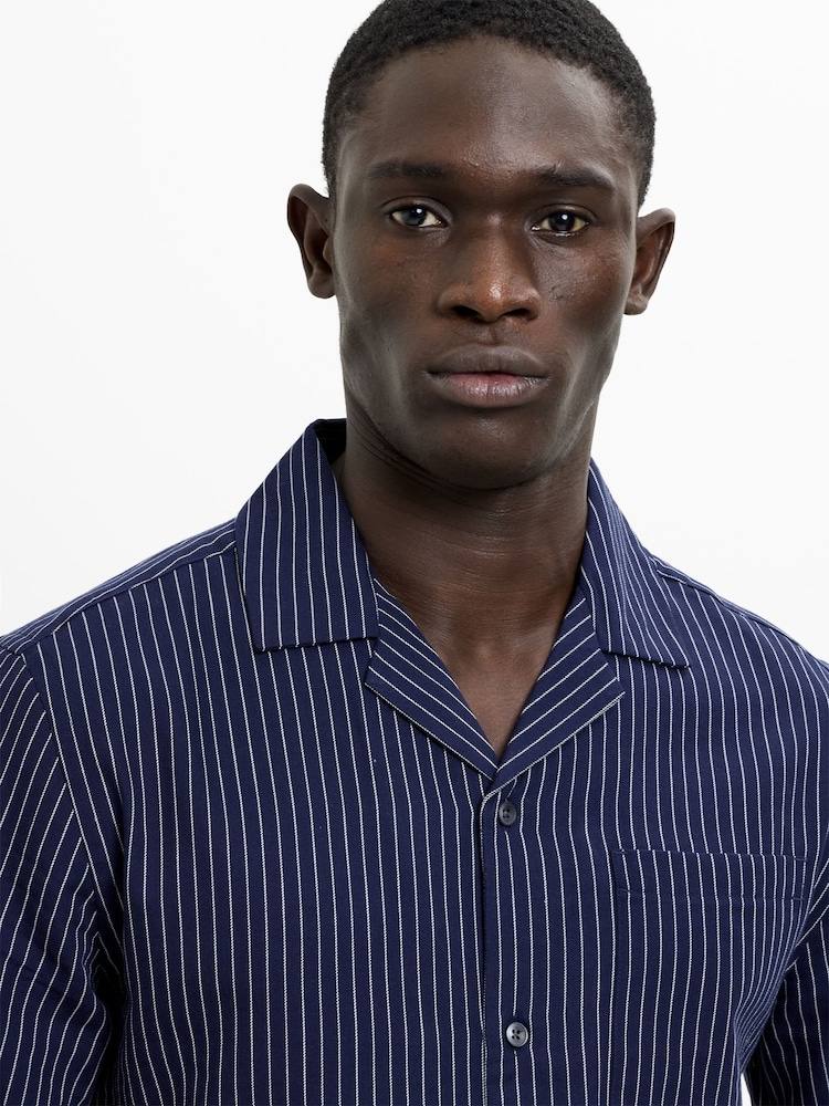 French Connection Pinstripe Button Chest Pocket Short Sleeve Shirt - Изображение 2 5